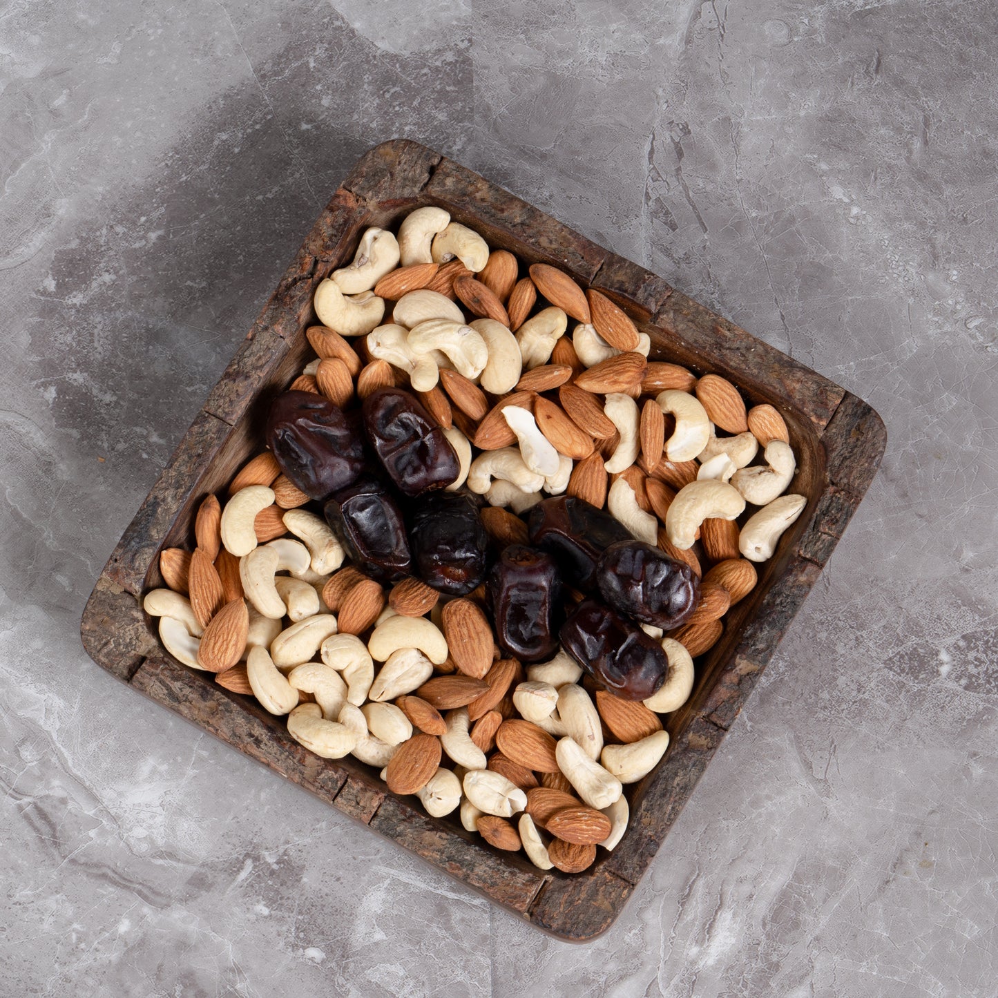 Food-Safe Rustic Wood Bark Small Serving Square Bowl