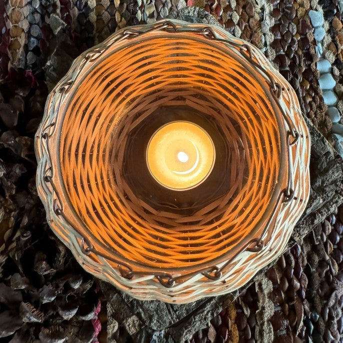 Eco-Friendly Multi-Functional Round Bamboo Candle Holder