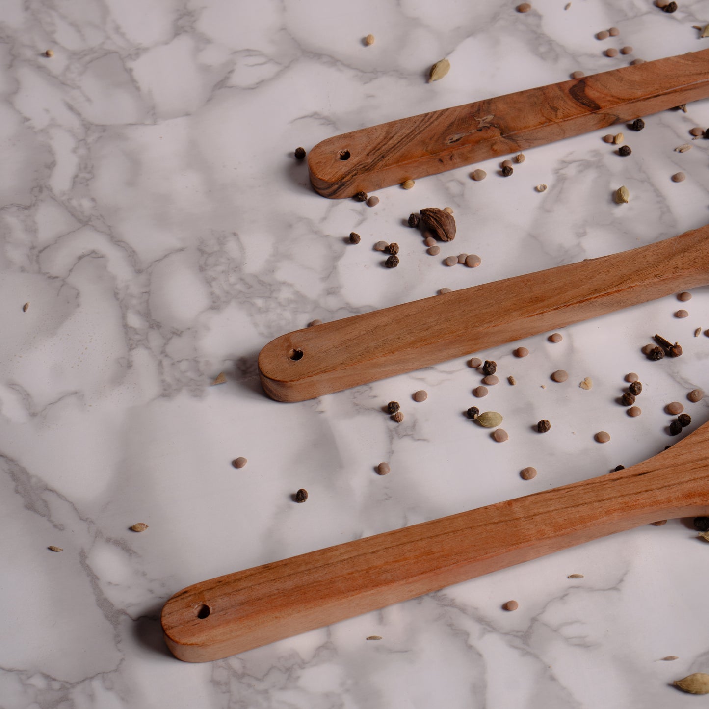 Handcrafted Wooden Utensil set - Spoon, Fork, and Spatula