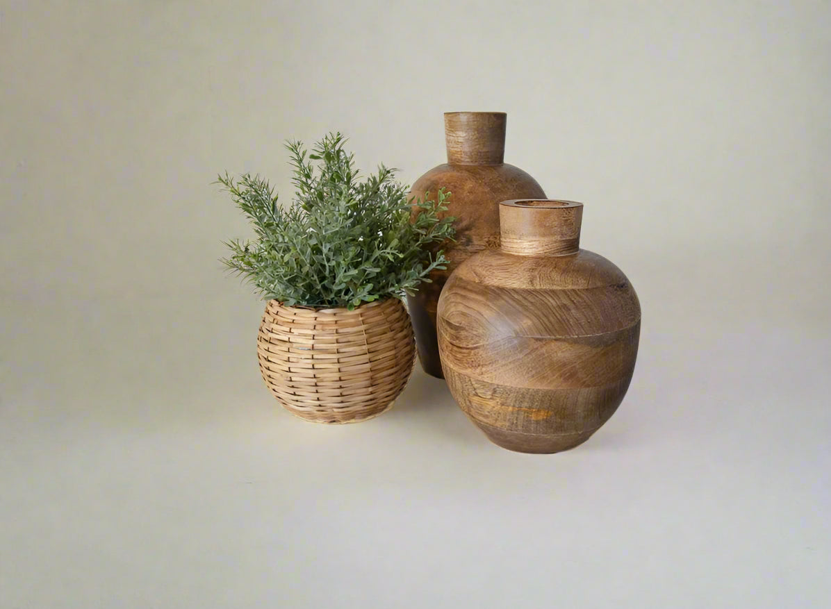 Eco-Friendly Multi-Functional Round Bamboo Candle Holder