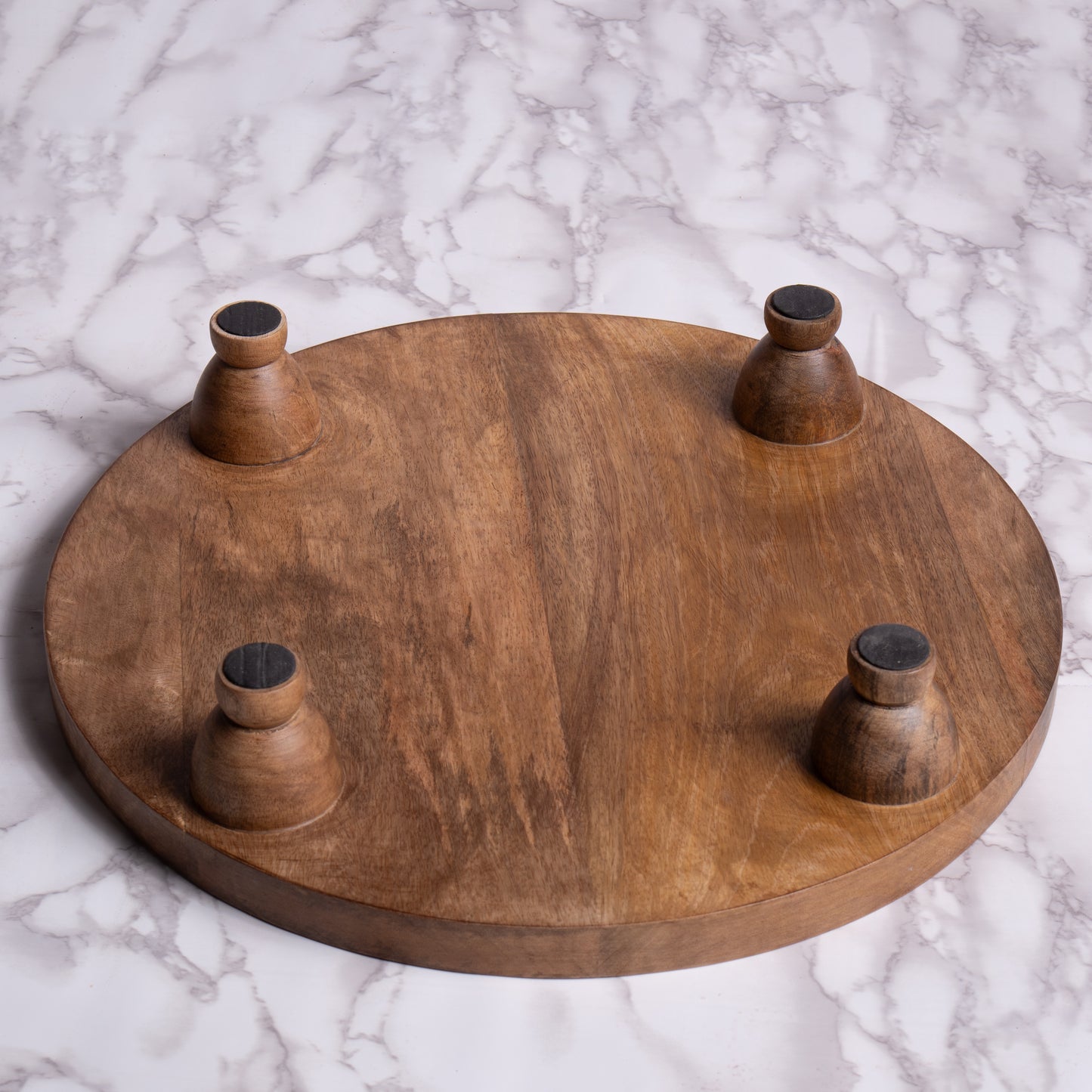 Hand-Crafted Farmhouse Round Footed Serving Board