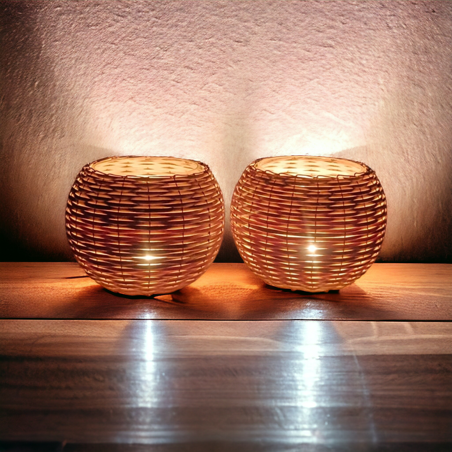 Eco-Friendly Multi-Functional Round Bamboo Candle Holder