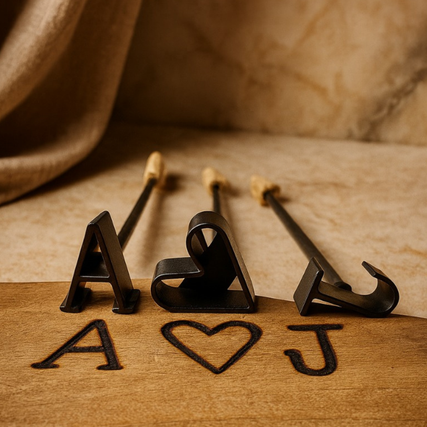 Custom BBQ Branding Rod  with Handcrafted Bamboo Handle