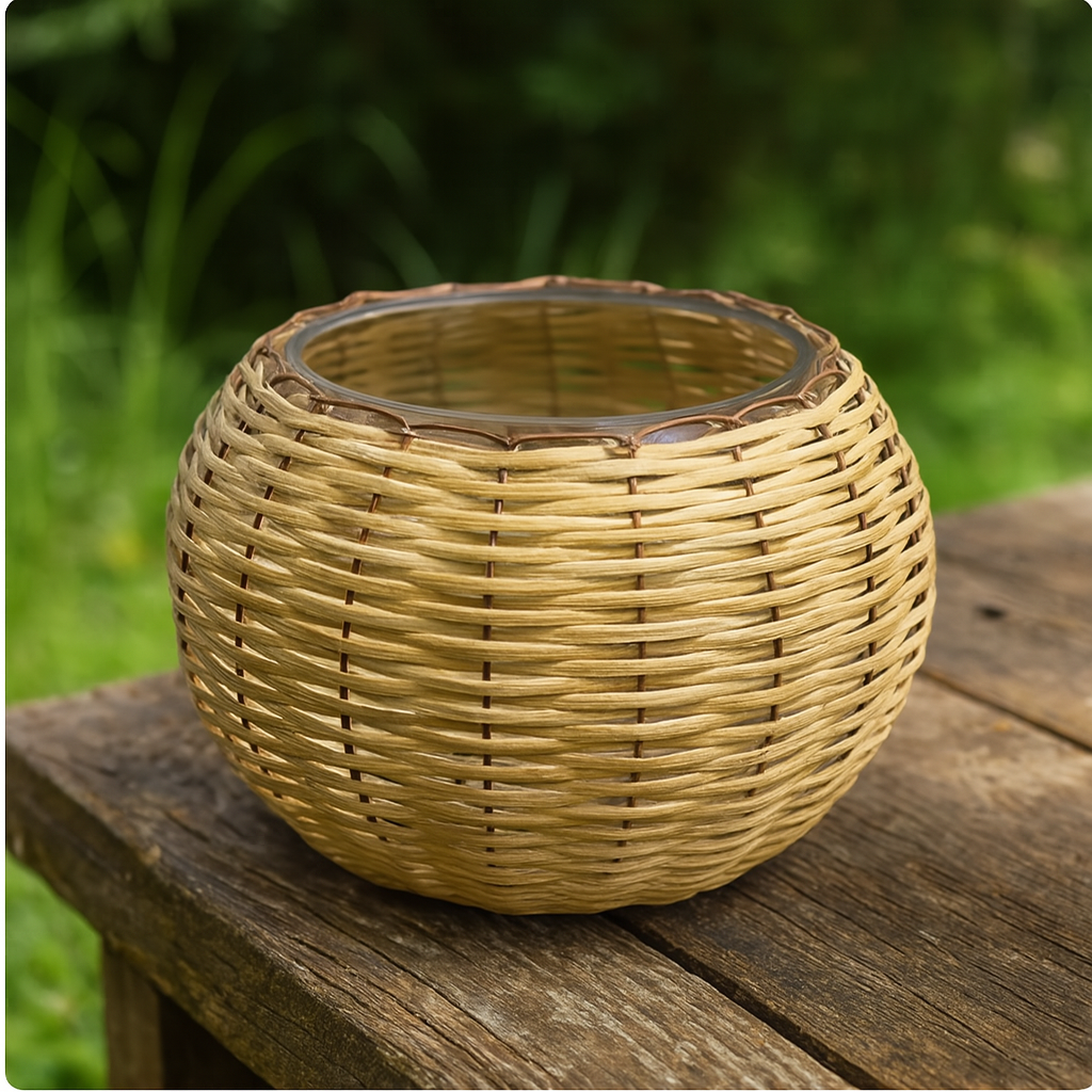 Eco-Friendly Multi-Functional Round Bamboo Candle Holder