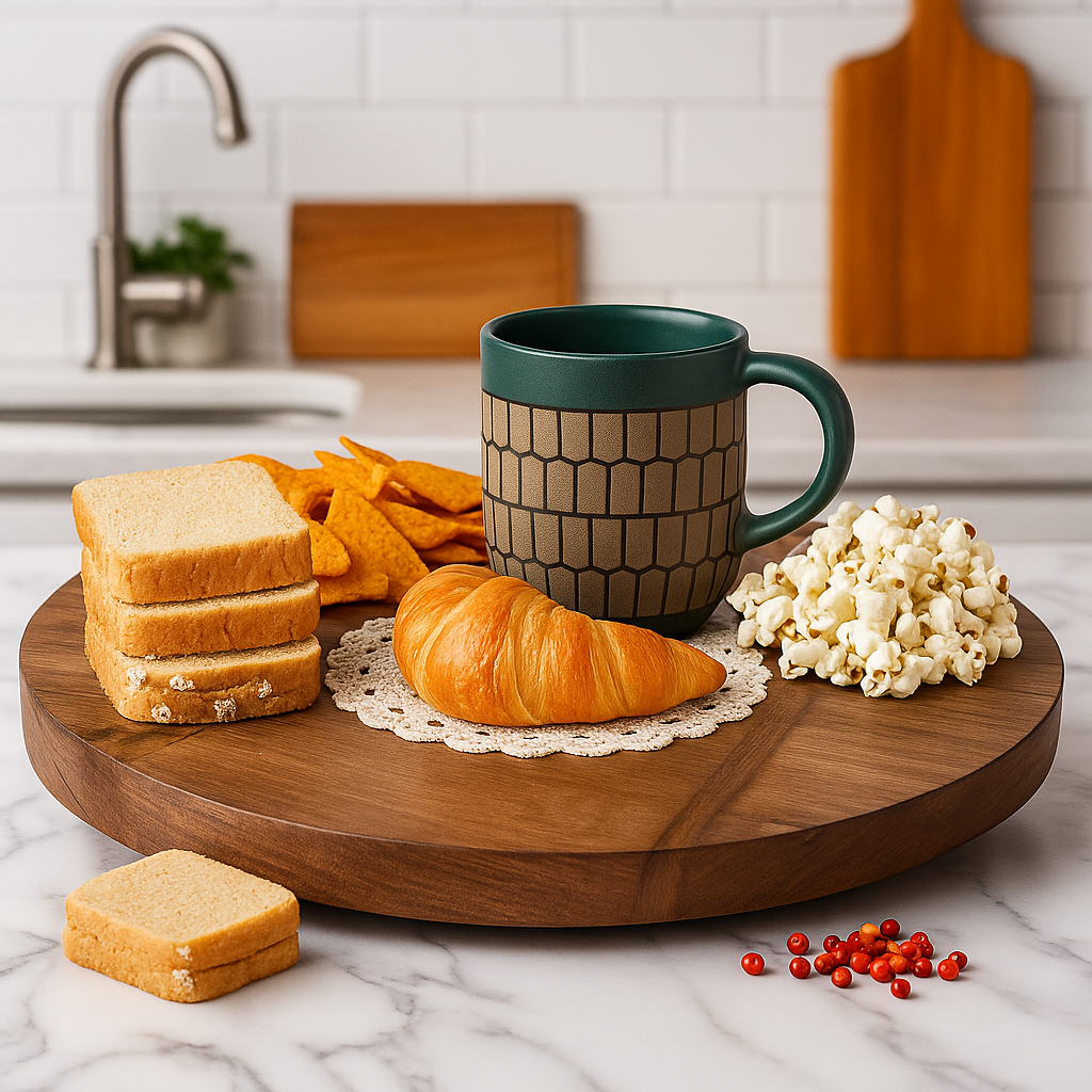 Large Rustic Wood Lazy Susan – Rotating Centerpiece