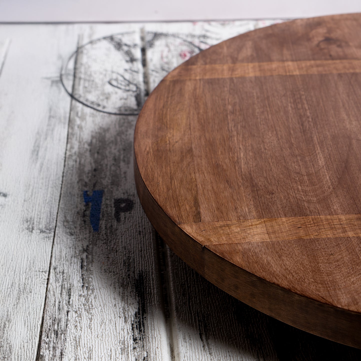 Large Rustic Wood Lazy Susan –  Rotating Centerpiece