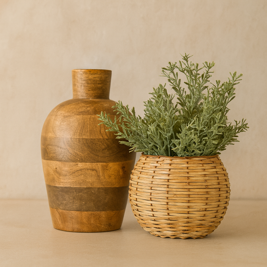 Eco-Friendly Multi-Functional Round Bamboo Candle Holder