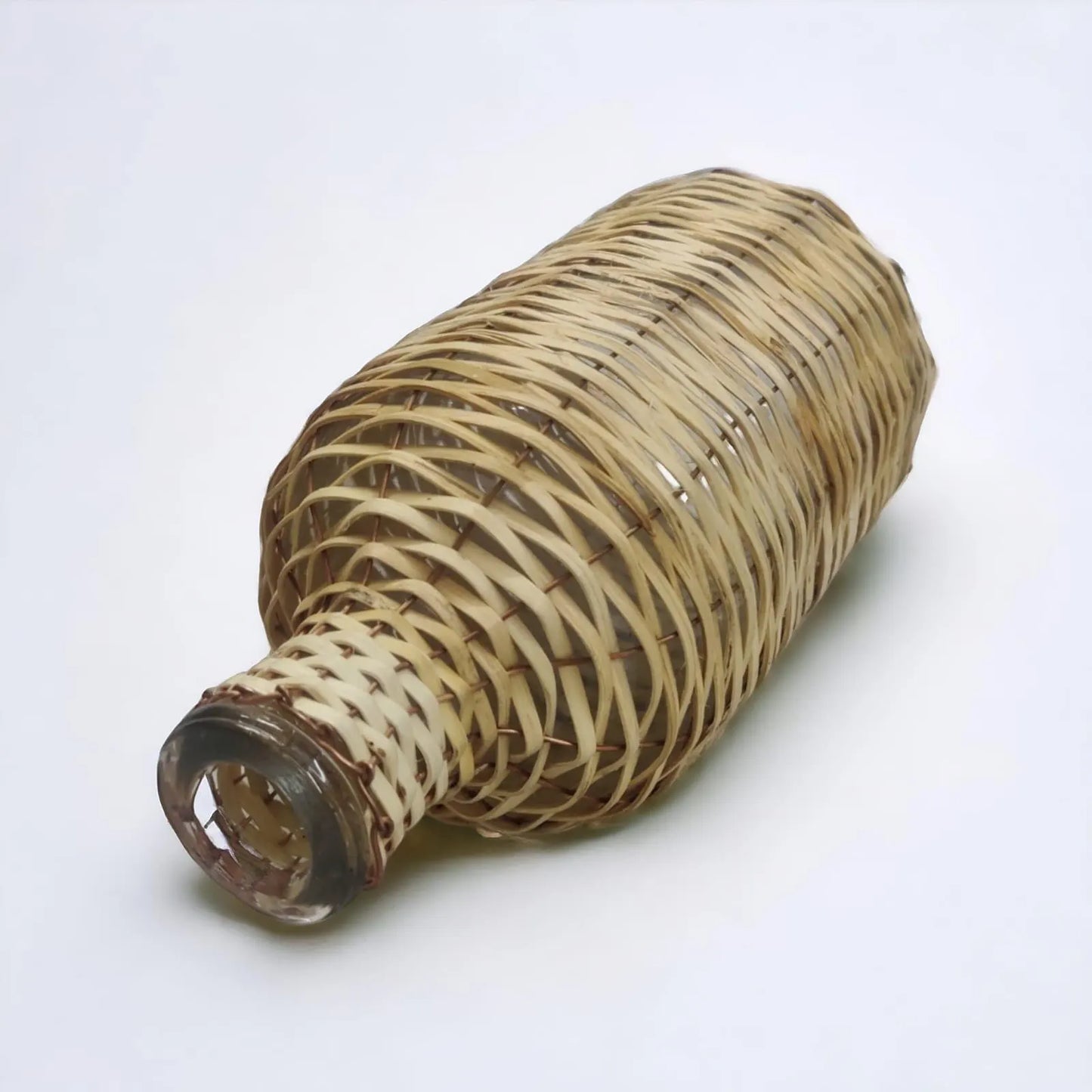 Handwoven Boho Home Decor Bamboo & Glass Flower Vase